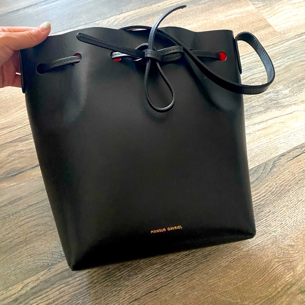 Mansur Gabriel Leather Bucket Bag
